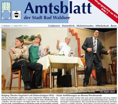 Artikel im Amtsblatt vom 17.01.2013